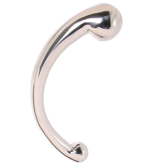 PinkCherry 8 Inch Stainless Steel Curved G-Spot Dildo - Image 3